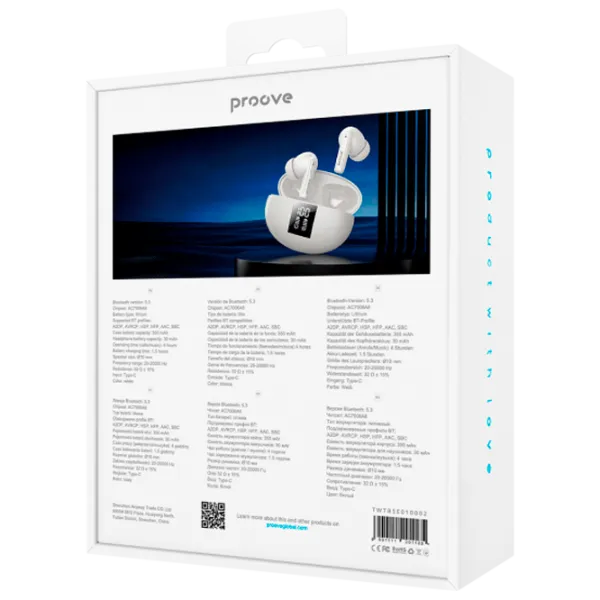 Наушники Proove Thunder Buds SE with ANC Серый Белый Беспроводные/ Персональный photo 3