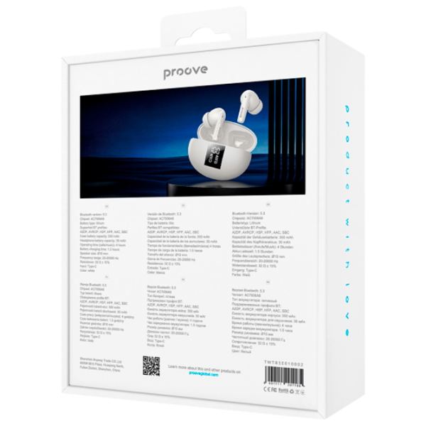 Наушники Proove Thunder Buds SE with ANC Серый Белый Беспроводные/ Персональный photo 3