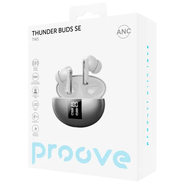 Căști Proove Thunder Buds SE with ANC Gray Silver Fără fir/ Personal photo 3