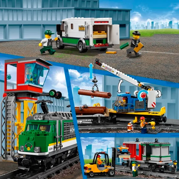 Constructor cu telecomandă LEGO Cargo Train Tren/ Multicolor photo 7