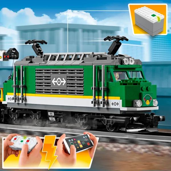 Constructor cu telecomandă LEGO Cargo Train Tren/ Multicolor photo 8