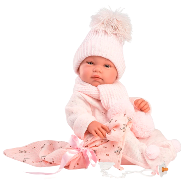 Păpușă Llorens Tina Toquilla Bambi Rosa 84338 bebeluș/ 3+ photo 1