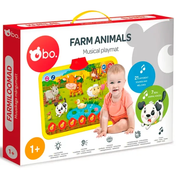 Covoraş pentru joc Bo. Farm Animals (4743199002504) 0+/ Dreptunghiular/ Yellow photo 3