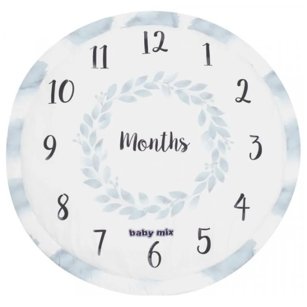 Игровой коврик Baby Mix Months (53100) 0+/ Круглый/ Белый photo 3