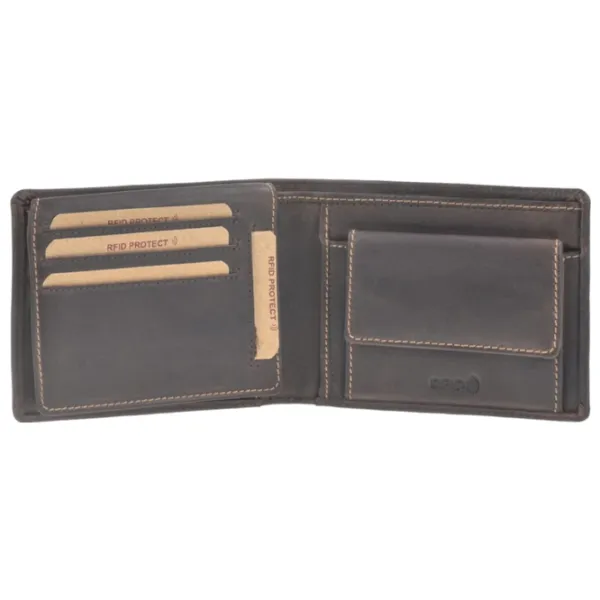 Portmoneu pentru bărbați Green Burry RFID 1090-22 Piele naturală/ Brown photo 2