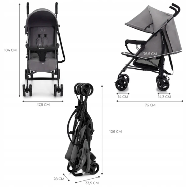 Детская коляска KinderKraft Tik 5902533922833/ Серый photo 5