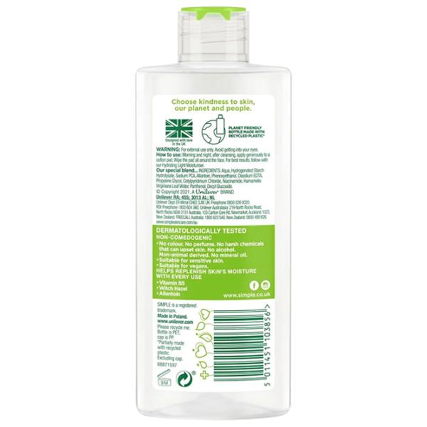 Toner pentru față Simple Soothing Facial Toner 200 ml photo 2 Toner pentru față Simple Soothing Facial Toner 200 ml photo 2