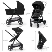 Детская коляска KinderKraft Newly 3in1 Mink Pro KSNEWL00BLK300I/ Черный photo 8