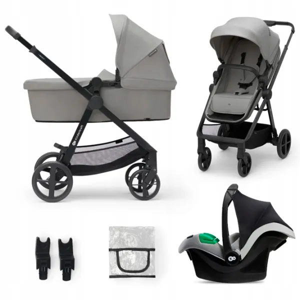Cărucior pentru copil KinderKraft Newly 3in1 Mink Pro KSNEWL00GRY300I/ Gray photo 7