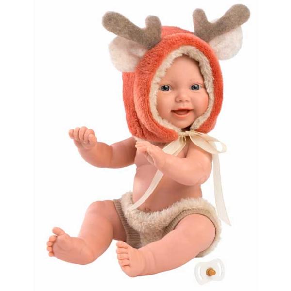 Păpușă Llorens Mini Baby Boy Reindeer 63202 bebeluș/ 3+ photo 2