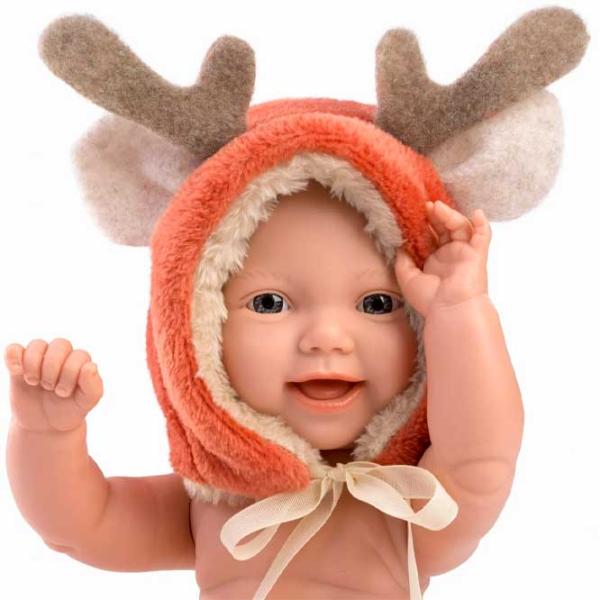 Păpușă Llorens Mini Baby Boy Reindeer 63202 bebeluș/ 3+ photo 3