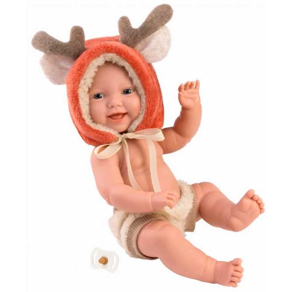 Păpușă Llorens Mini Baby Boy Reindeer 63202 bebeluș/ 3+ photo 4