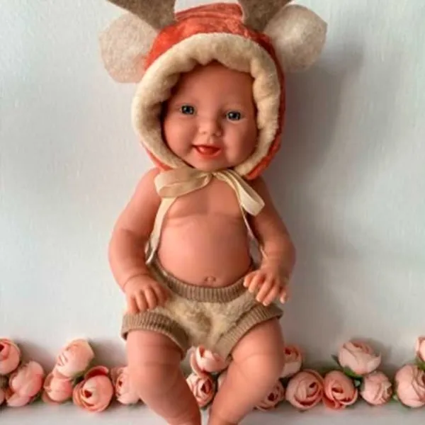 Păpușă Llorens Mini Baby Boy Reindeer 63202 bebeluș/ 3+ photo 5