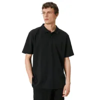 Tricou polo pentru bărbați Koton BCS Black