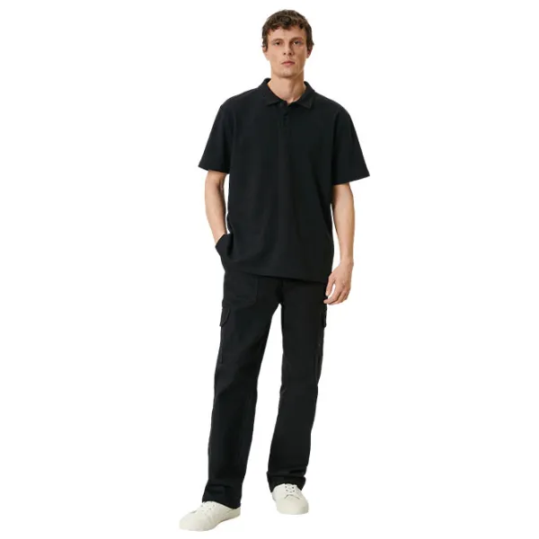 Tricou polo pentru bărbați Koton BCS Black photo 3