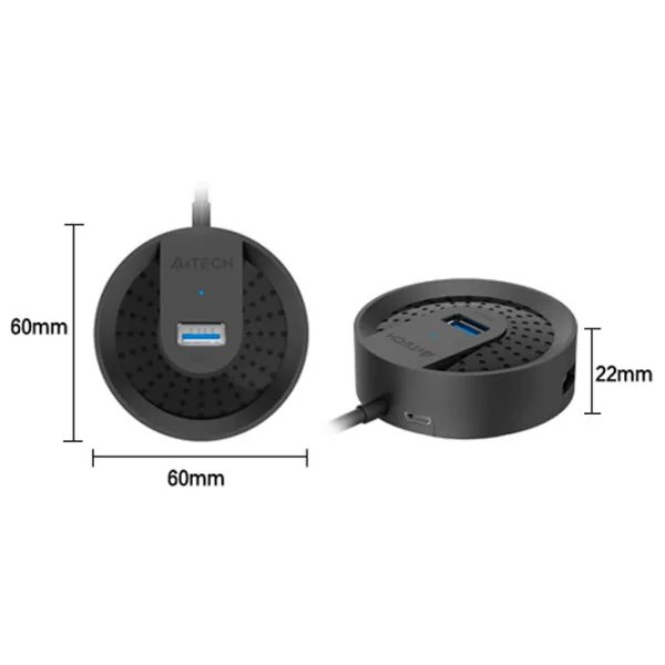Адаптер Hub A4Tech HUB-30C USB Type-C/ Черный photo 2