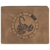Кошелек для мужчин Green Burry RFID 1705-Skorpion Натуральная кожа/ Коричневый