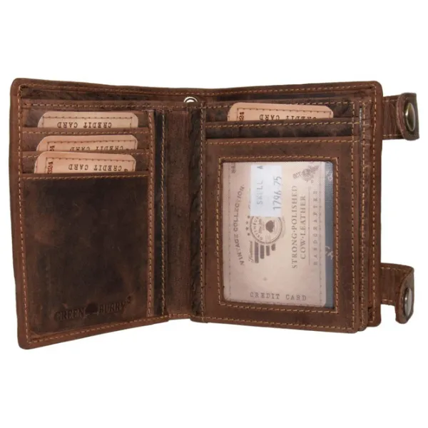 Portmoneu pentru bărbați Green Burry Vintage Biker Piele naturală/ Brown photo 3 Portmoneu pentru bărbați Green Burry Vintage Biker Piele naturală/ Brown photo 3