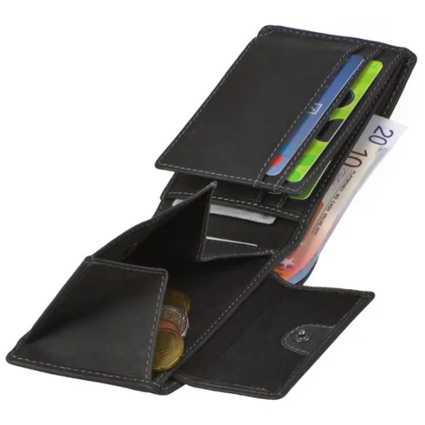 Portmoneu pentru bărbați Green Burry Mini 1799-BL-20 Piele naturală/ Black photo 4