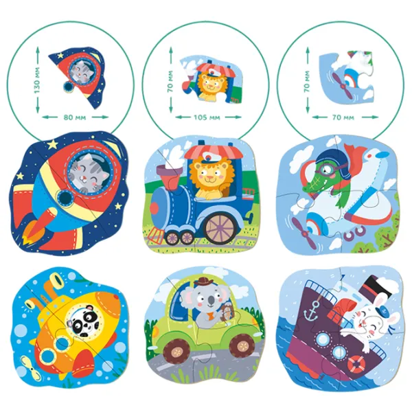 Set de puzzle-uri DoDo Transport 1.5+/ Numărul de piese: 18 photo 4 Set de puzzle-uri DoDo Transport 1.5+/ Numărul de piese: 18 photo 4