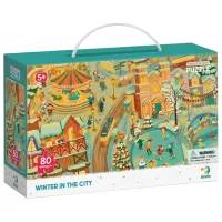 Puzzle 2D DoDo Iarna în oraș 5+/ Numărul de piese: 80 photo 2