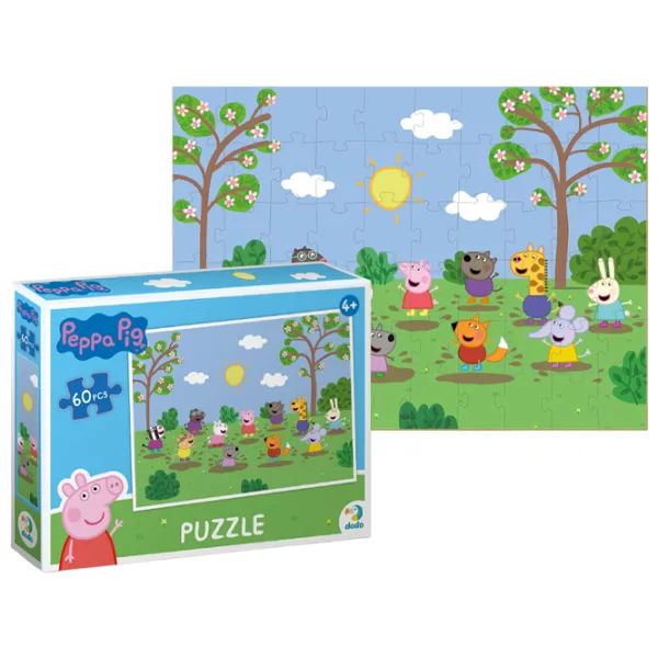 Пазл 2D DoDo Пеппа играет с друзьями 4+/ Количество деталей: 60 photo 1