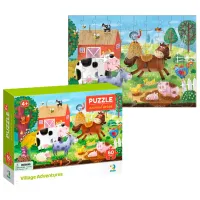 Puzzle 2D DoDo Aventuri în sat 4+/ Numărul de piese: 60