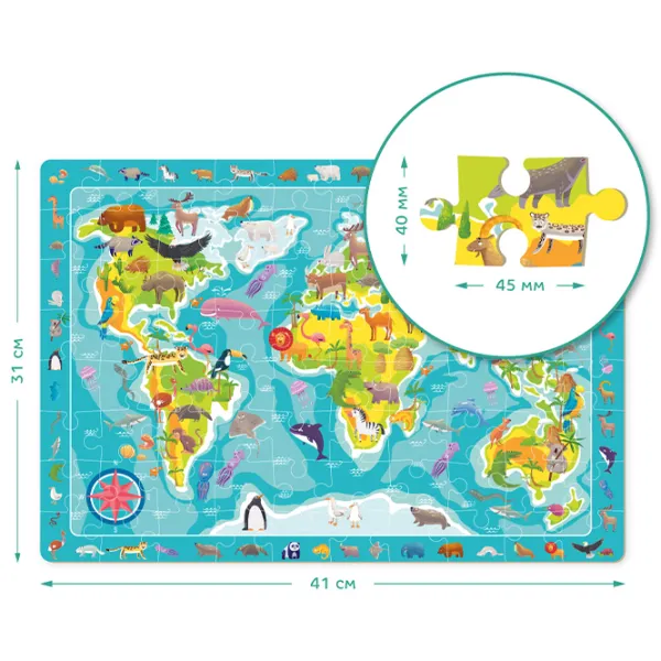 Puzzle 2D DoDo Lumea animalelor 5+/ Numărul de piese: 80 photo 2 Puzzle 2D DoDo Lumea animalelor 5+/ Numărul de piese: 80 photo 2