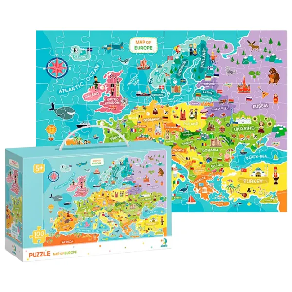 Puzzle 2D DoDo Harta Europei 5+/ Numărul de piese: 100 photo 1 Puzzle 2D DoDo Harta Europei 5+/ Numărul de piese: 100 photo 1