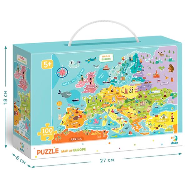Puzzle 2D DoDo Harta Europei 5+/ Numărul de piese: 100 photo 4 Puzzle 2D DoDo Harta Europei 5+/ Numărul de piese: 100 photo 4