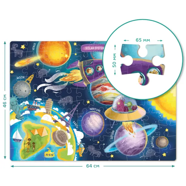 Puzzle 2D DoDo Cosmos 5+/ Numărul de piese: 100 photo 2 Puzzle 2D DoDo Cosmos 5+/ Numărul de piese: 100 photo 2