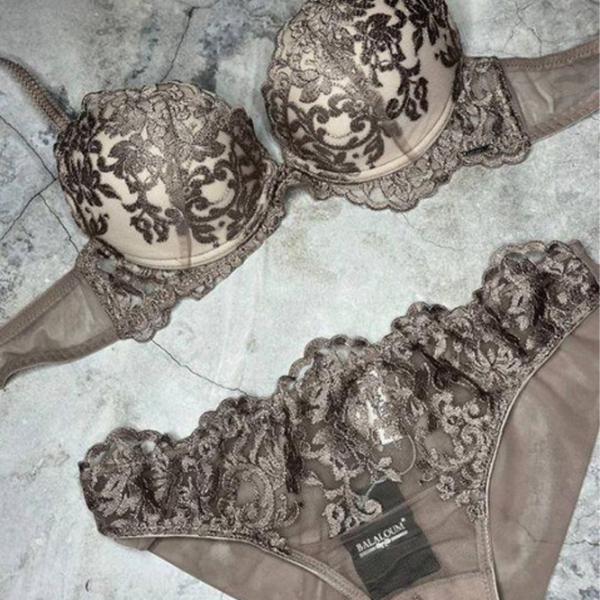 Set lengerie pentru femei Balaloum AP9435 85B/ Coffee/ Push-up photo 3