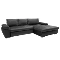 Canapea de colț Mobiland Inferno (Kronos 34) ECO Piele / Black