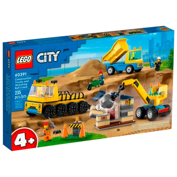 Constructor LEGO Construction Trucks and Wrecking Ball Crane Сonstrucție/ Multicolor photo 1
