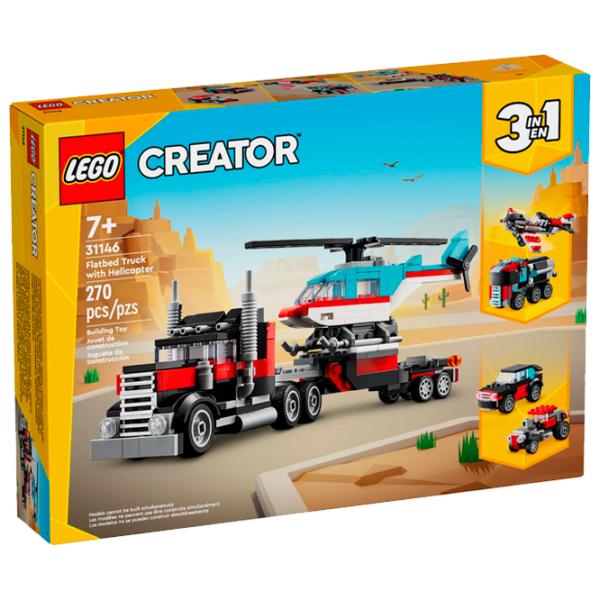 Конструктор LEGO Flatbed Truck with Helicopter Транспорт/ Разноцветный photo 1