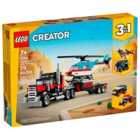 Конструктор LEGO Flatbed Truck with Helicopter Транспорт/ Разноцветный