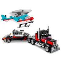 Constructor LEGO Flatbed Truck with Helicopter Transport/ Multicolor photo 3