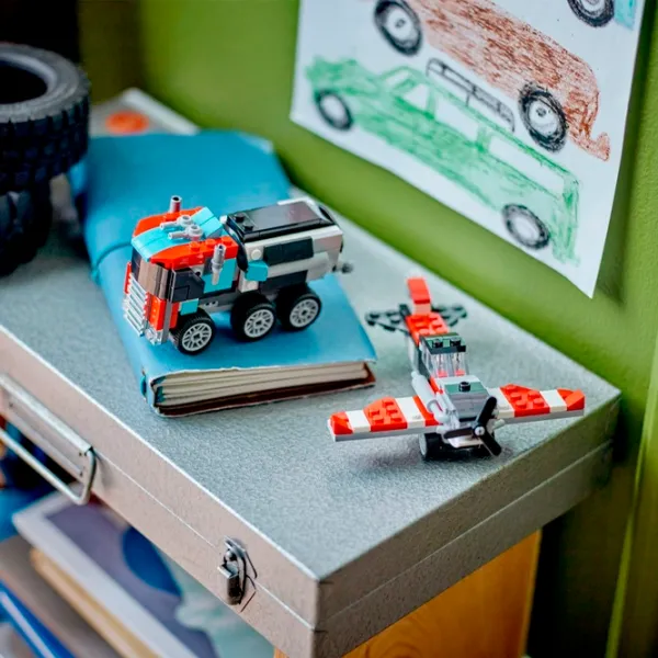 Конструктор LEGO Flatbed Truck with Helicopter Транспорт/ Разноцветный photo 8