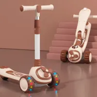 Детский трёхколёсный самокат 4Play Helicopter (00-00812349) 50 кг/ Бежевый photo 2