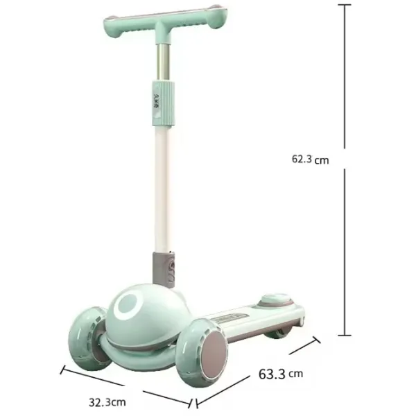 Trotinetă pentru copii cu trei roți 4Play New Force (00-00754429) 80 kg/ Green photo 2
