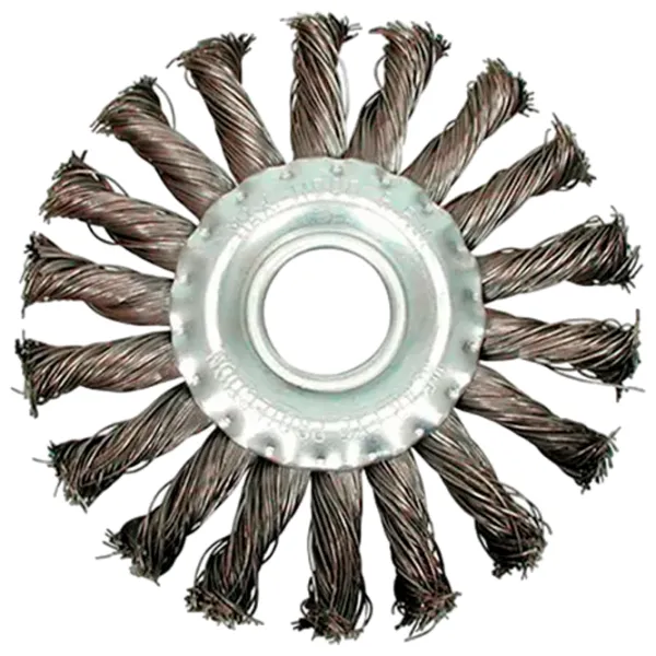 Дисковая щетка из витой проволоки Vorel VOR06981 100 мм photo 1