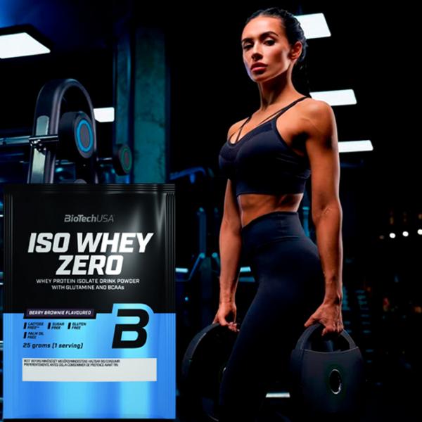 Proteină BioTechUSA Iso Whey Zero 25 g (5999076226344) praf/ Brownie cu fructe de pădure photo 2