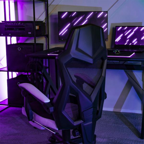 Scaun Gaming Mebel Elite Bing Black White photo 4