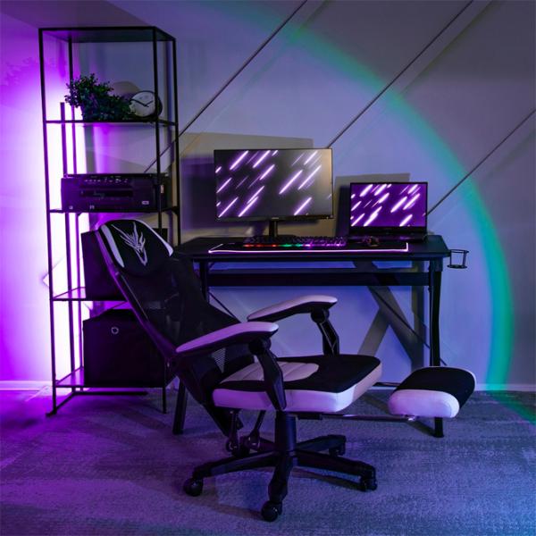 Scaun Gaming Mebel Elite Bing Black White photo 5