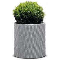 Горшок для цветов Keter Cylinder Planter L Серебристый/ Пластик/ На полу photo 2