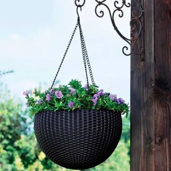 Ghiveci pentru flori Keter Hanging Sphere Planter Anthracite/ Plastic/ Pe podea photo 2