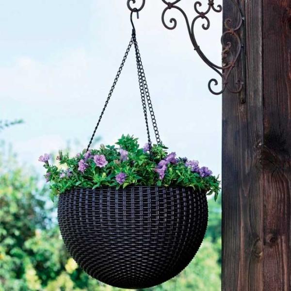 Ghiveci pentru flori Keter Hanging Sphere Planter Anthracite/ Plastic/ Pe podea photo 2