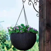 Ghiveci pentru flori Keter Hanging Sphere Planter Anthracite/ Plastic/ Pe podea photo 2