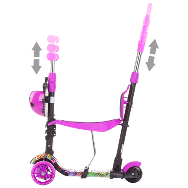 Детский трёхколёсный самокат Chipolino Kiddy Evo (DSKIEH021PG) 20 кг/ Пурпурный photo 3 Детский трёхколёсный самокат Chipolino Kiddy Evo (DSKIEH021PG) 20 кг/ Пурпурный photo 3