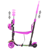 Trotinetă pentru copii cu trei roți Chipolino Kiddy Evo (DSKIEH021PG) 20 kg/ Purple photo 3